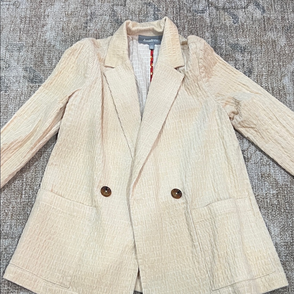 Cream Textured Women's Blazer